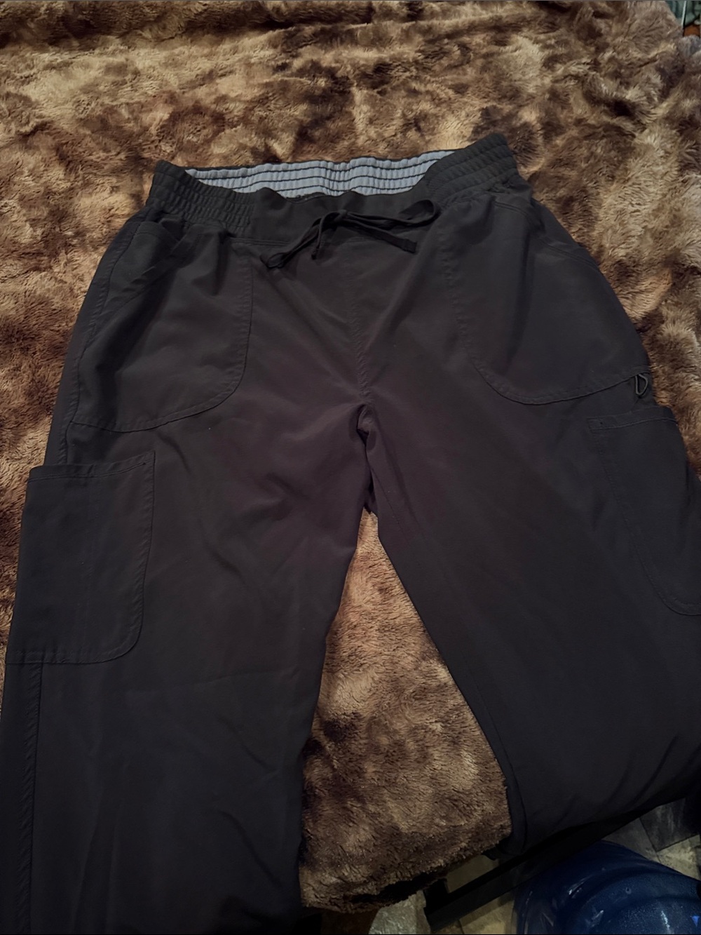 Scrubstar Women's Black Straight-Leg Cargo Scrub Pants